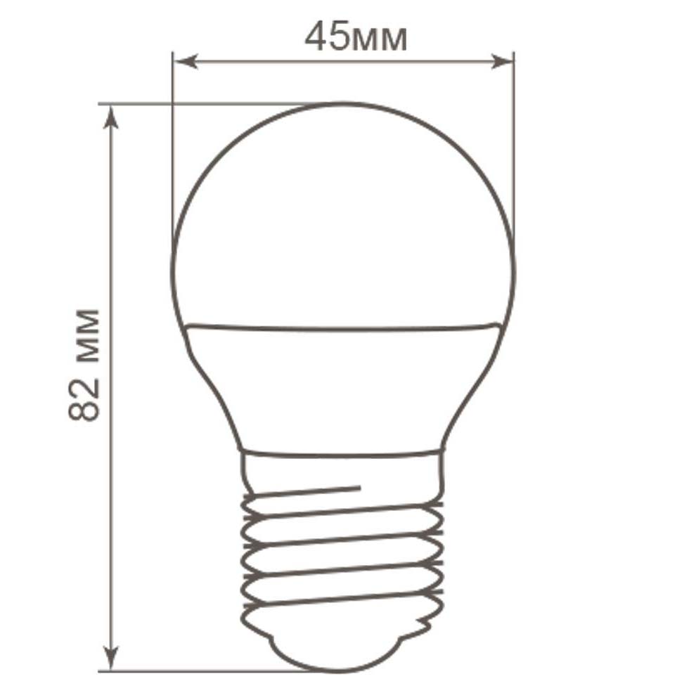 Лампа светодиодная, (5W) 230V E27 4000K G45, LB-38 Feron